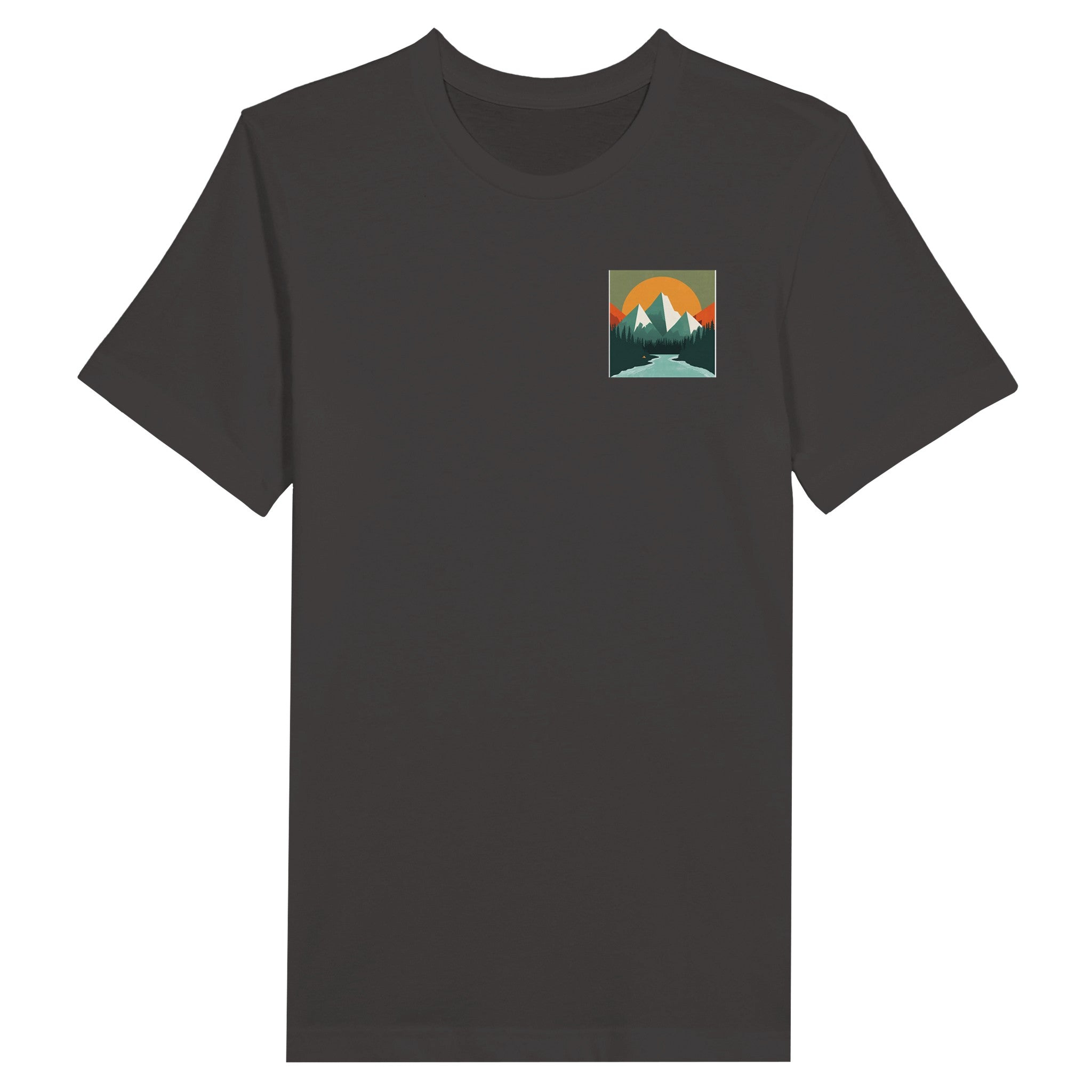 You Should Be Here Men's cotton* T-Shirt mockup with a white background color is black view is front print.