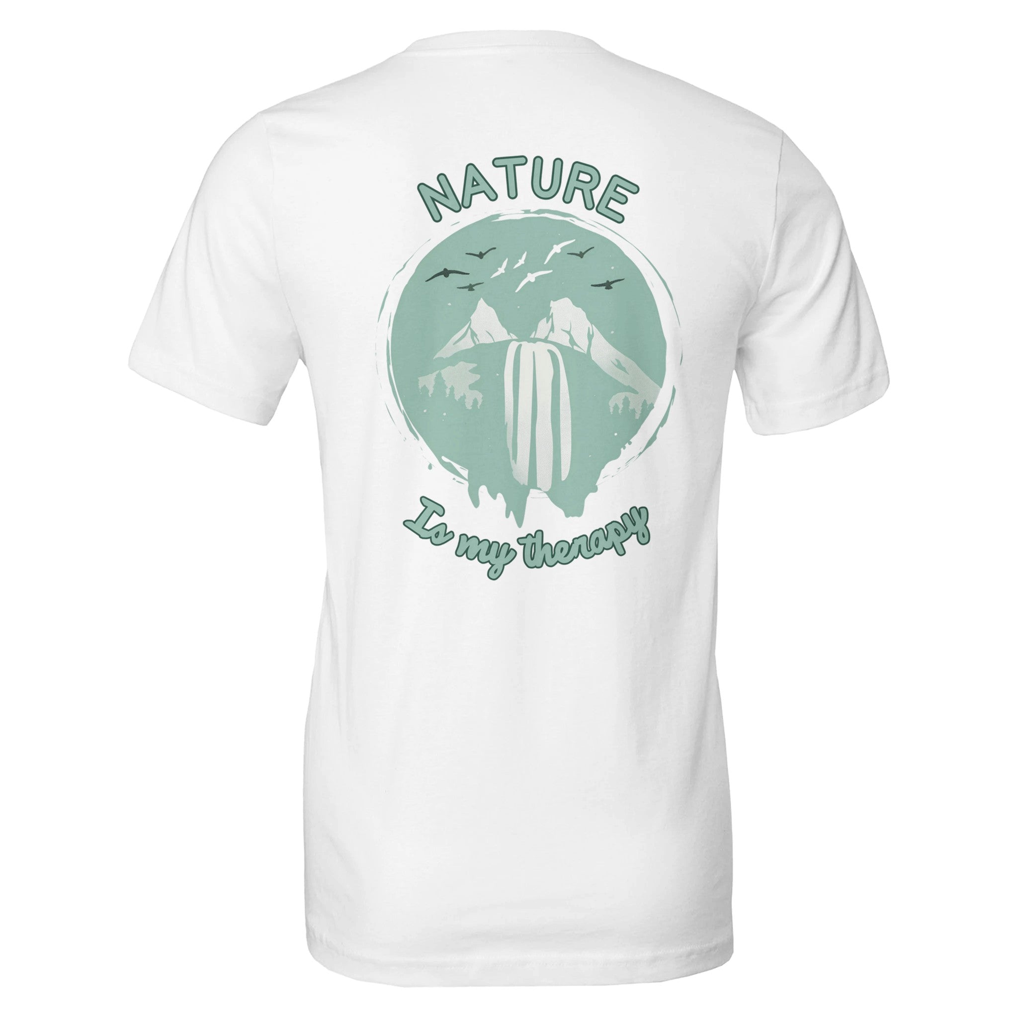 Nature is my therapy women's 100% cotton Crewneck t-shirt against white background