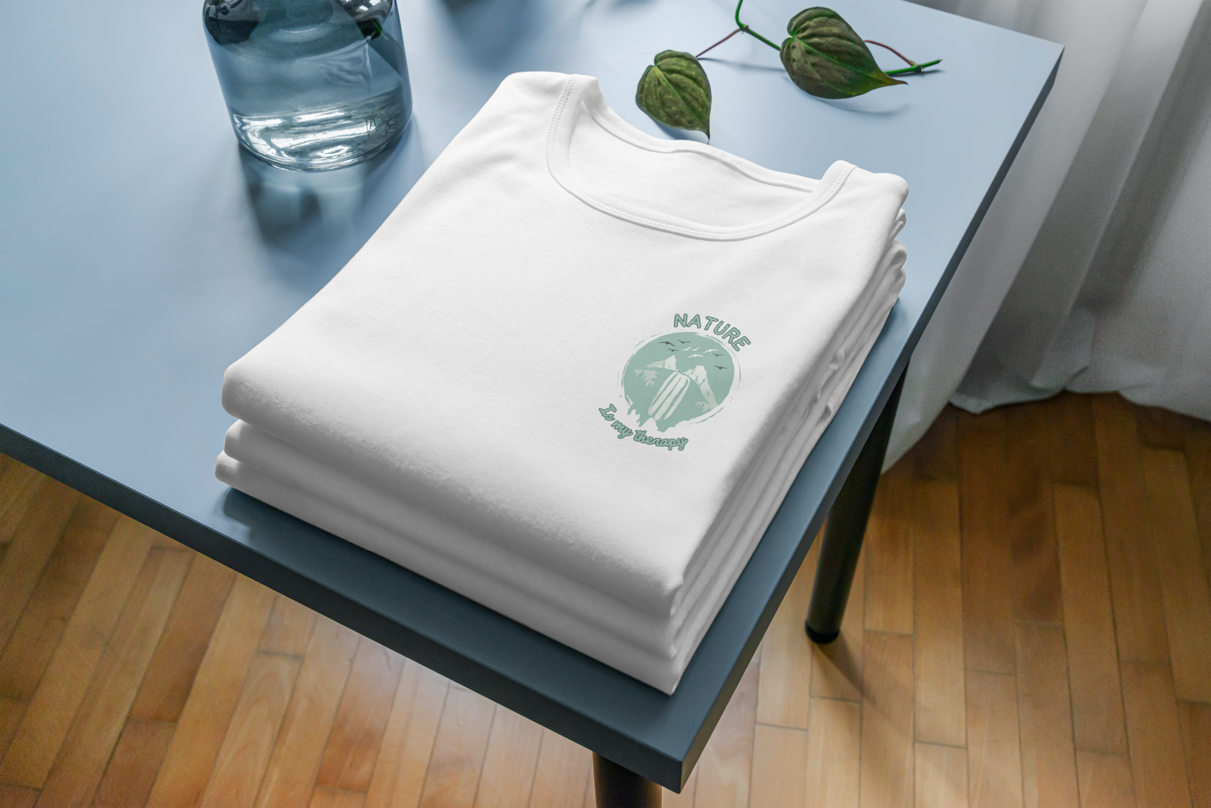 Flat lay lifestyle women's t-shirt for Nature Is My Therapy at Be Bushcrafted