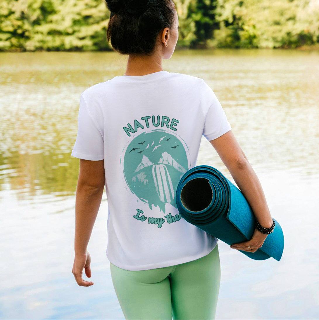 Nature is my therapy women's 100% cotton Crewneck tee