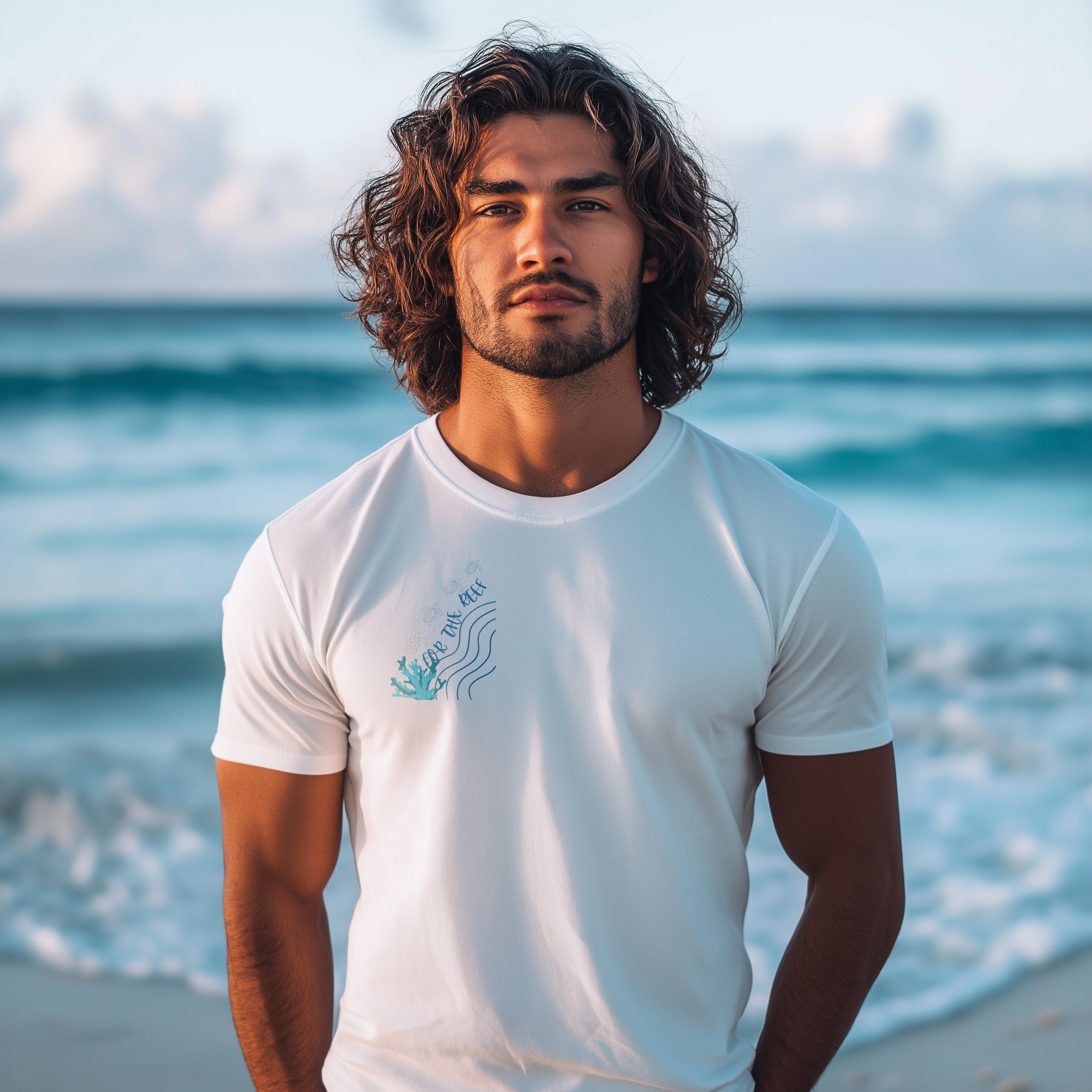 The Turtle - For The Reef Unisex Reclaimist Crewneck T-Shirt | Eco-Friendly